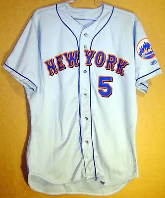 2000 NEW YORK METS MARK JOHNSON GAME WORN ROAD Gray #5 MLB Size 52 JERSEY • $286.95