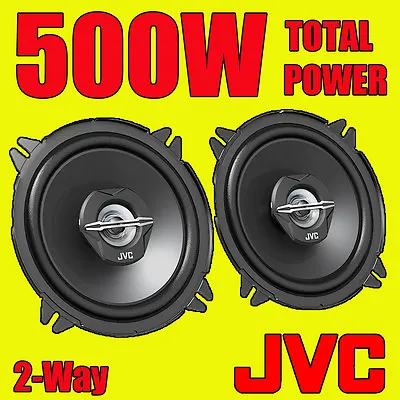 JVC 500W TOTAL 5 INCH 13cm 2-Way CAR/VAN DOOR SHELF COAXIAL SPEAKERS NEW PAIR • £18.99