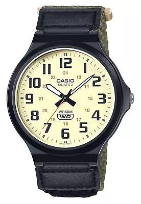 Casio Standard Analog Cloth Strap Beige Dial Quartz MW-240B-3BV Men's Watch • $79.89