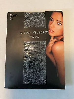 Rare Victoria Secret Very Sexy Control Top Silver Metallic Pantyhose Size B  NEW • $22