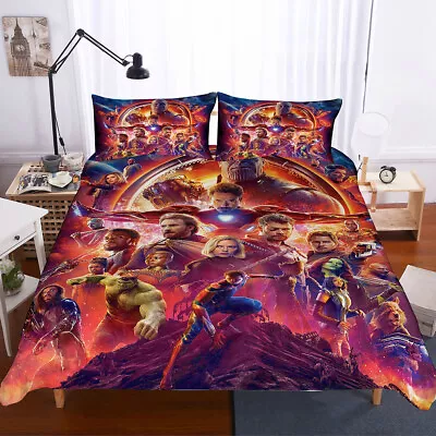 Avengers 3PCS Bedding Set Quilt Cover Comforter Cover Pillowcase Twin King Full • $58.89
