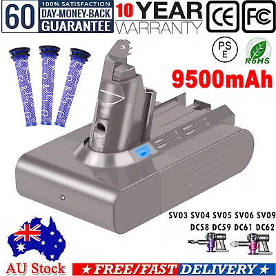 For DYSON V6 Battery 9500mAh SV03 SV04 SV09 DC58 DC59 DC61 DC62 DC74 967810-21   • $16.59