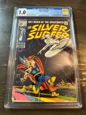 $175 • Buy Silver Surfer #4 - Classic Thor Vs Surfer Cover - CGC 1.0 - 1969