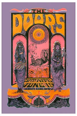 $12.95 • Buy The Doors At Sacramento Psychedelic  Concert Poster From 1967  13x19