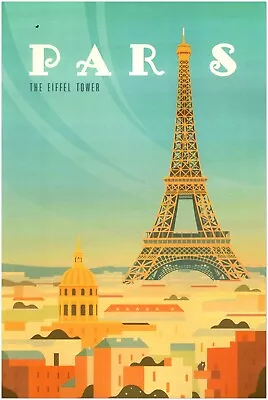 Travel Posters Paris - France Eiffel Tower Travel Poster Retro Vintage Poster • $10.99