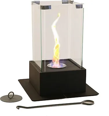 £39.99 • Buy Bio Ethanol Burner Tornado Black Fireplace Glass Burner Fire Bioethanol Flame