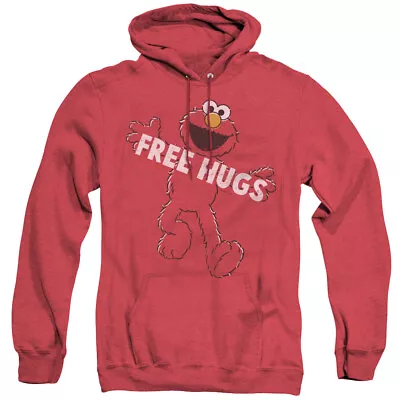 SESAME STREET ELMO FREE HUGS Licensed Hooded Sweatshirt Heather Hoodie SM-3XL • $47.95