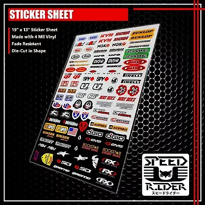 $13.95 • Buy Racing Sponsor Sticker Decal Spy Asv Shoei Rockstar Yoshimura Dvs Dunlop Logo