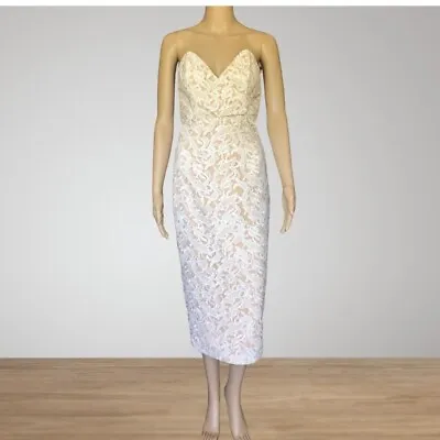 Elle Zeitoune White Midi Dress - Size 8  BNWT • $50