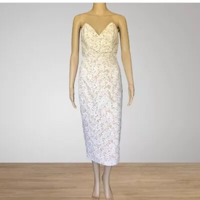 Elle Zeitoune White Midi Dress - Size 8  BNWT • $50