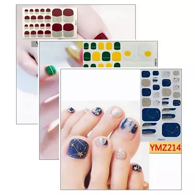 22pcs Toe Nail Galaxy Star Glitter Stripes French Tips Music Notes Piano Sticker • $2.73