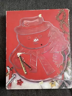 Vintage Mikasa Crystal Snowman Platter 11 1/2” Japan WY167/312 Mint • $30