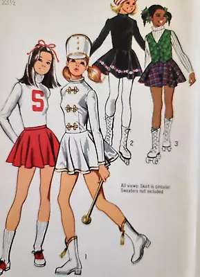 Vtg Simplicity 5111 Sew Pattern Girl Ice Skate Cheer Lead Drum Majorette Costume • $5.99