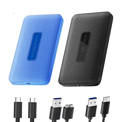 USB3.0 SATA External Hard Drive Case 2.5 Inch Enclosure Caddy HDD SSD Black/Blue • £6.69