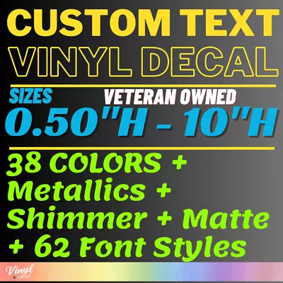 Custom Text Vinyl Lettering Sticker Decal Window Trailer Business Car Name Boat • $6.99