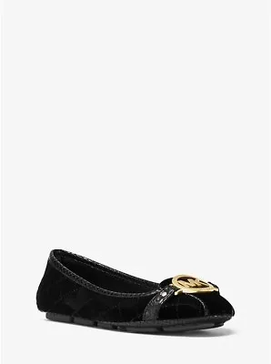 Michael Kors Fulton Moc Quilted Velvet Amazing Mk Logo Moccasins I Love Shoes • $29