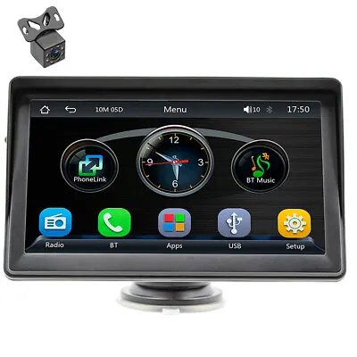 Portable 7in Wireless Car Player Touch Screen CarPlay Android W/Rear View Camera • $81.80