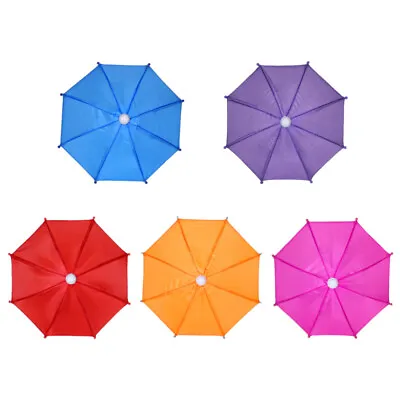 5pcs Mini Umbrellas For Decoration - Solid Color & Tiny Plant Design • $20.58