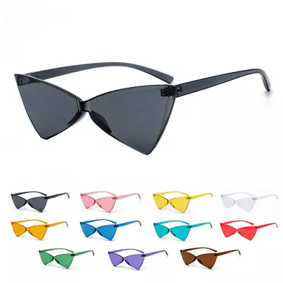 Vintage Triangle Rimless Frame Sunglasses Retro Hippie Cosplay Party Glasses • $10.59