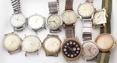 Lot Of 12 Vintage Mens Swiss ++ Wristwatch Watches Parts Repair • $10.50