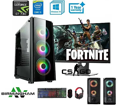 £274.99 • Buy Fast Gaming PC Computer Bundle Intel Quad Core I5 16GB SSD+1TB Win 10 2GB GT730