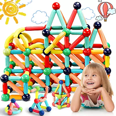 64PCS Magnetic Blocks Kids Toys Montessori Magnet Toys For Toddlers Building Toy • $30.88