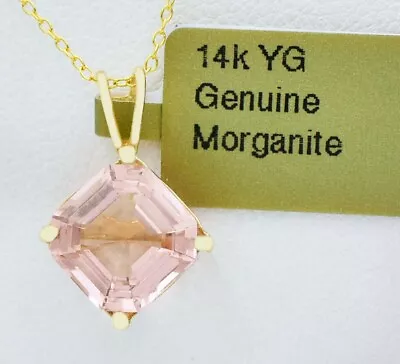 GENUINE 1.44 Cts MORGANITE PENDANT 14K YELLOW GOLD - Free Appraisal Service • $3.25