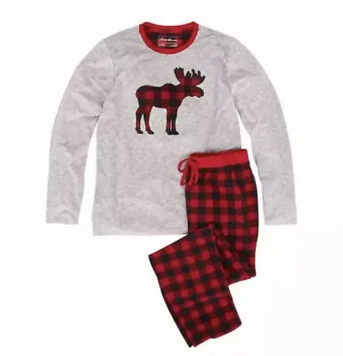 Men's Size XXL Eddie Bauer Pajamas Holiday Christmas Family Sleep Set Moose New • $12