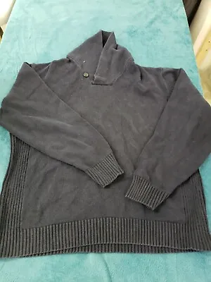Oscar De La Renta Mens Blue Long Sleeve Mock Neck Sweater Size Extra Large  • $5.59