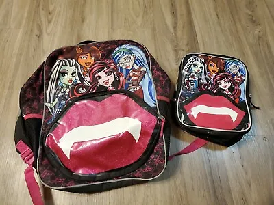 Monster High Backpack 16  And Luch Container 10  • $25