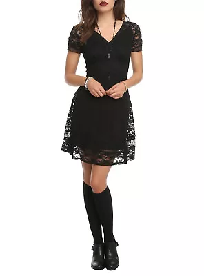 ROYAL BONES By TRIPP BLACK LACE GOTHIC SEXY PIRATE STEAMPUNK ROCKER COWBOY DRESS • $54.99