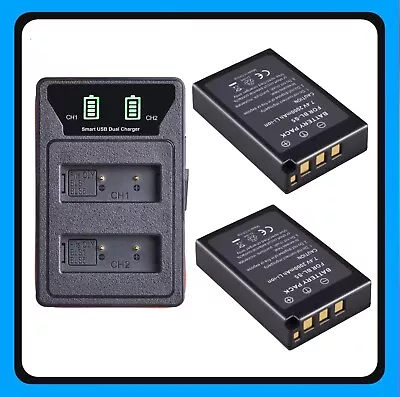 2 Battery 2.0Ah + Dual CHARGER FOR Olympus BLS-5 Battery Suits OM-D E-M10 BLS-50 • $56.90