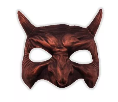 Antique Copper Half Mask Venetian Devil Goblin Demon Costume Accessory Men Women • $9.99