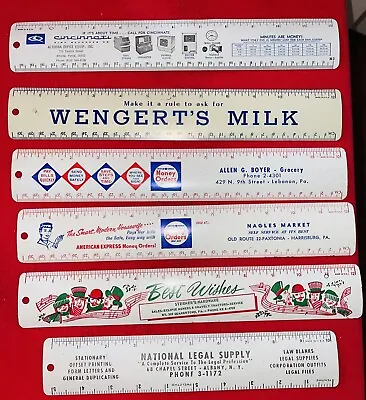 Advertising Metal Rulers Rules 6 Total - All 12  But 1 Is 10  Mostly PA Vintage • $51.04
