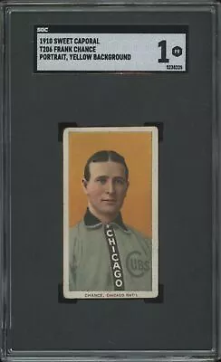 1909 T206 Frank Chance Poor Hof Portrait Yellow Sweet Caporal 350 Sgc 1 Cubs • $420