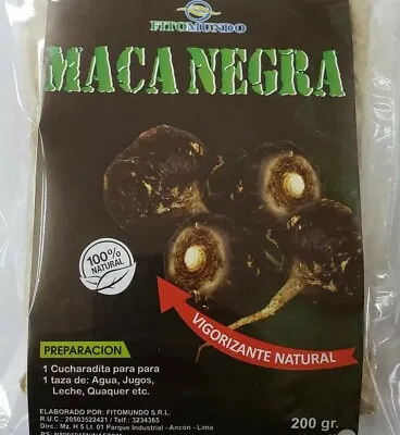 Black Pure Maca Powder 200 Gr Direct From Peru 100 % Natural For Men !! • $16.99