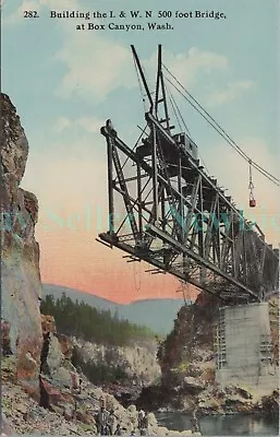 Mount Rainer Washinton WA -BOX CANYON RAILROAD BRIDGE CONSTRUCTION- Postcard MT • $10