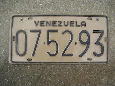 Venezuela Caracas Black On Gold # 07-52-93 Rare License Plate • $69.99