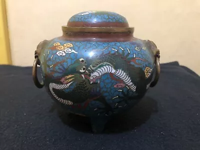 Antique Chinese/Japanese Cloisonné Incense Burner 19th Century • £180