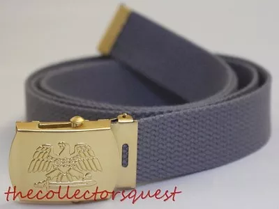 New Gold Eagle Adjustable Steel Canvas Military Golf Web Belt Vintage Buckle • $8.99