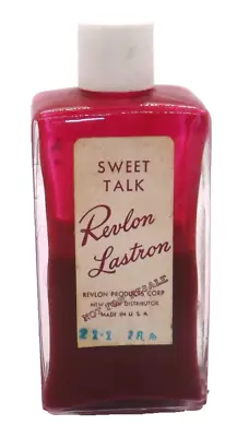 Vintage 1950's Revlon Lastron Nail Polish 2 Oz. Glass Bottle Sweet Talk  Rare • $54.95