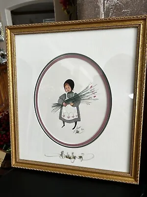 P. Buckley Moss “1992” Framed Signed Numbered Lithograph “Anna” 275/1000. • $25