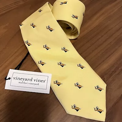 Vineyard Vines Custom 60” Men’s Tie 100% Silk Handmade Yellow Golf Golfer • $19.99