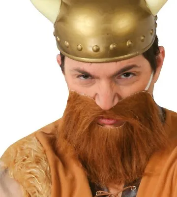 Viking Beard Adult Mens Brown Medieval Fancy Dress Costume Accessory Ginger Tash • £5.99