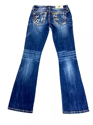 Miss Me Jeans Womens 27x32 Signature Boot Cut Low Rise Thick Stitch Stretch Good • $39.99