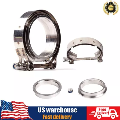 $14.85 • Buy 2.5'' 304 Stainless Steel Exhaust V-Band Clamp With Male Female Flanges 2.5 Inch