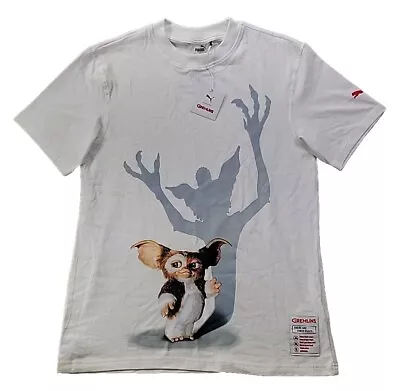 NEW Puma Hoops X Gremlins Men's S White Graphic T Shirt Tee  Don't Flinch  • $36.43