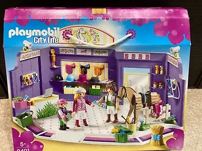 Playmobil City Life 9401 BOUTIQUE RIDING EQUESTRIAN STORE STABLE PLAY SET RARE • £19.99