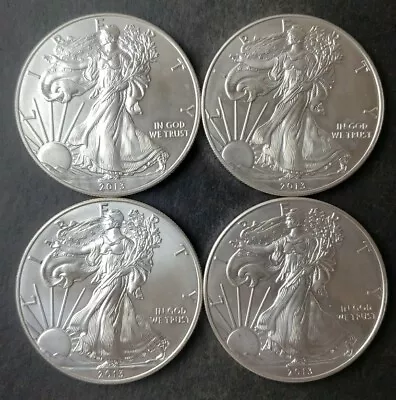 Lot Of Four 2013 $1 American Silver Eagle Dollars • $0.99