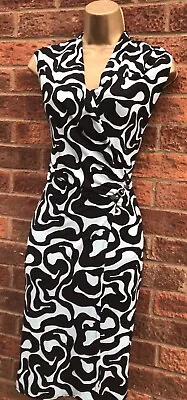 £29.99 • Buy Ex Star By Julien Macdonald Swirl Print Wrap Pencil Wiggle Dress 10